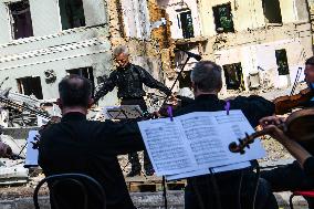 "Requiem For The Dead" At The Ruins Of Okhmatdyt Children's Hospital That Was Recently Hit By Russian Missile In Kyiv