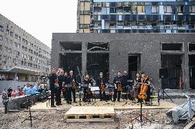 "Requiem For The Dead" At The Ruins Of Okhmatdyt Children's Hospital That Was Recently Hit By Russian Missile In Kyiv