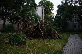 Overnight Storm Hits Warsaw And Causes Damage Across The Country.