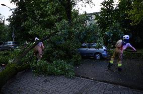 Overnight Storm Hits Warsaw And Causes Damage Across The Country.