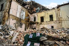 "Requiem For The Dead" At The Ruins Of Okhmatdyt Children's Hospital That Was Recently Hit By Russian Missile In Kyiv