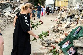 "Requiem For The Dead" At The Ruins Of Okhmatdyt Children's Hospital That Was Recently Hit By Russian Missile In Kyiv