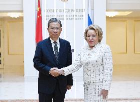 RUSSIA-CHINA-ZHAO LEJI-OFFICIAL GOODWILL VISIT-MEETING-PARLIAMENTARY COOPERATION