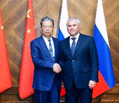 RUSSIA-CHINA-ZHAO LEJI-OFFICIAL GOODWILL VISIT-MEETING-PARLIAMENTARY COOPERATION