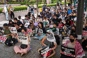 Protest Against Israel’s Attack On Gaza Strip By Palestinian Solidarity Group In Seoul