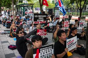 Protest Against Israel’s Attack On Gaza Strip By Palestinian Solidarity Group In Seoul