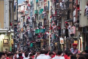 Seventh running of the bulls of the Fiestas de San Fermin 2024