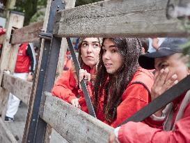 Seventh running of the bulls of the Fiestas de San Fermin 2024