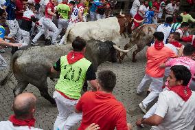 Seventh running of the bulls of the Fiestas de San Fermin 2024