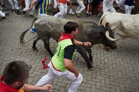 Seventh running of the bulls of the Fiestas de San Fermin 2024