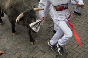 Seventh running of the bulls of the Fiestas de San Fermin 2024