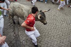 Seventh running of the bulls of the Fiestas de San Fermin 2024