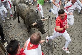 Seventh running of the bulls of the Fiestas de San Fermin 2024