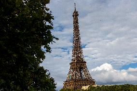 Eiffel Tower decorated with Olympic Rings - Paris