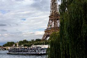 Eiffel Tower decorated with Olympic Rings - Paris