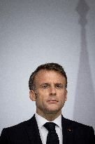 Emmanuel Macron during reception at Hotel de Brienne for Bastille Day Parade - Paris