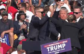 FOCUS | Trump escorted off stage during Pennsylvania Rally after loud noises rang out in crowd