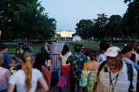 People Gather Near White House Following Trump Assassination Attempt In Pennsylvania