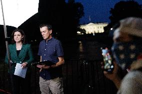 People Gather Near White House Following Trump Assassination Attempt In Pennsylvania