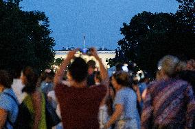 People Gather Near White House Following Trump Assassination Attempt In Pennsylvania