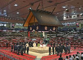 Ceremony ahead of Nagoya Grand Sumo Tournament