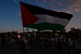 Demonstration In Support Of Palestine In Washington DC, USA As Israeli Strikes Kill 90 Palestinians In Gaza