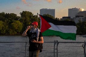 Demonstration In Support Of Palestine In Washington DC, USA As Israeli Strikes Kill 90 Palestinians In Gaza