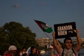 Demonstration In Support Of Palestine In Washington DC, USA As Israeli Strikes Kill 90 Palestinians In Gaza