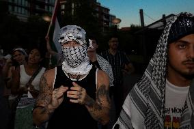 Demonstration In Support Of Palestine In Washington DC, USA As Israeli Strikes Kill 90 Palestinians In Gaza