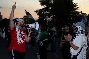 Demonstration In Support Of Palestine In Washington DC, USA As Israeli Strikes Kill 90 Palestinians In Gaza