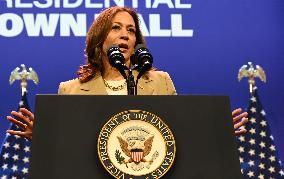 Vice President Of The United States Kamala Harris Speaks At 2024 Asian And Pacific Islander American Vote Town Hall In Philadelp