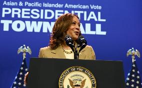 Vice President Of The United States Kamala Harris Speaks At 2024 Asian And Pacific Islander American Vote Town Hall In Philadelp