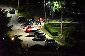 Heavy Police Presence Outside The Home Of 20-year-old Trump Rally Gunman Thomas Matthew Crooks In Bethel Park Pennsylvania