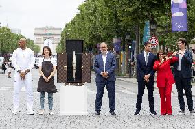 Olympic Torch Relay Along the Champs-Elysees Avenue - Paris