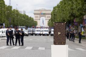 Olympic Torch Relay Along the Champs-Elysees Avenue - Paris