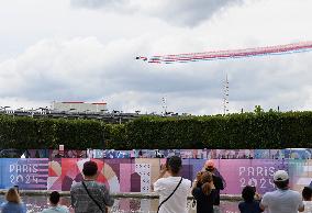 Patrouille de France over Paris on Bastille Day Parade