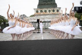 Olympic Torch flame Relay on the Bastille Place - Paris