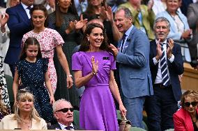 Princess Of Wales And Daughter At Wimbledon - London