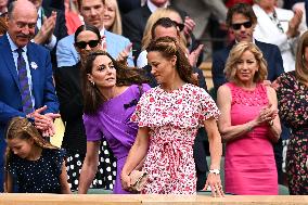 Princess Of Wales And Daughter At Wimbledon - London