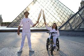 Olympic Torch Relay at the Louvre Pyramid- Paris