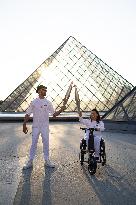 Olympic Torch Relay at the Louvre Pyramid- Paris