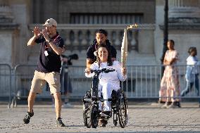 Olympic Torch Relay at the Louvre Pyramid- Paris