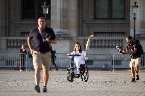 Olympic Torch Relay at the Louvre Pyramid- Paris