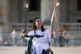 Olympic Torch Relay at the Louvre Pyramid- Paris