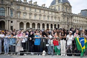 Olympic Torch Relay at the Louvre Pyramid- Paris