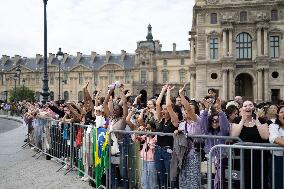 Olympic Torch Relay at the Louvre Pyramid- Paris