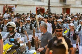 Kim Seok-jin with The Olympic torch - Paris