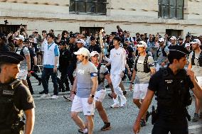 Kim Seok-jin with The Olympic torch - Paris