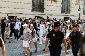 Kim Seok-jin with The Olympic torch - Paris