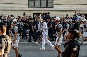 Kim Seok-jin with The Olympic torch - Paris